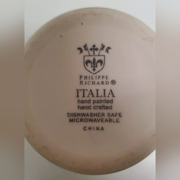 Philippe Richard ITALIA Floral 8 Oz Mug ☆ Handpainted ☆Handcrafted Pre-owned - Picture 6 of 6